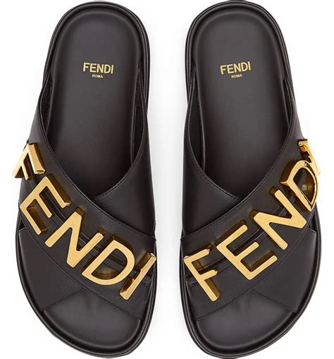 fun fendi logo slide sandal|fendi monogram sandals.